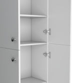 23.6" D*11.8" W*71.1" H Freestanding Kitchen Pantry with 4 Shelves, 2 Double Doors, Rectangular Storage Cabinet, Modern, for Living Room, Dining Room, White