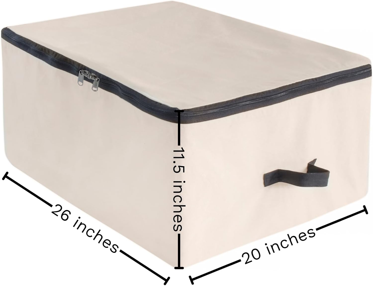Comforter Storage Bags with Zipper - Sturdy 100% Cotton Canvas Quilt Storage Bags with Zipper - Extra Large with Handles to Conveniently Store Pillows, Blankets, Sheets, and Bedding (3 Bags)