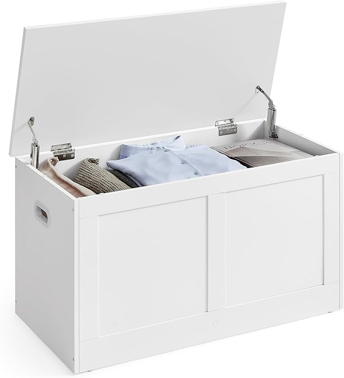 VASAGLE Storage Chest, Storage Trunk with 2 Safety Hinges, Storage Bench, Sho...