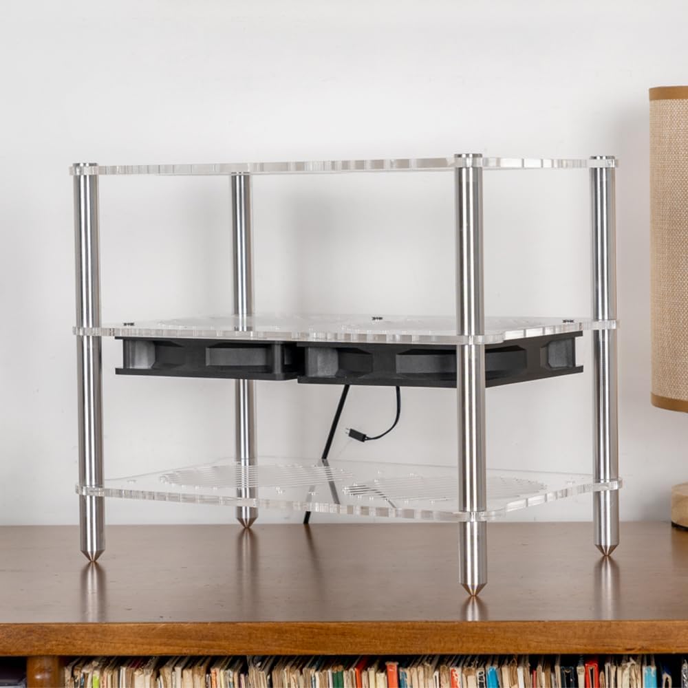 Fosi Audio Acrylic Amplifier Rack for Cooling Fan, Sturdy Audio Equipment Rac...