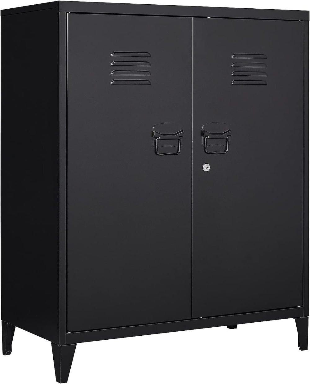 MIIIKO Metal Locker with 2 Doors, Metal Storage Sideboard Accent Cabinets for...