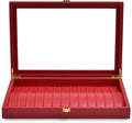 Oirlv Luxury Leather Necklace Bracelet Organizer Tray with Acrylic Lid Jewelry Display Case Drawer Insert Jewelry Organizer for women
