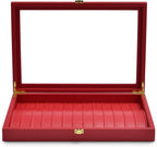 Oirlv Luxury Leather Necklace Bracelet Organizer Tray with Acrylic Lid Jewelry Display Case Drawer Insert Jewelry Organizer for women