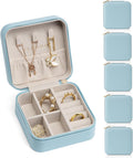 VLANDO Travel Jewelry Case, Compact Design, Necklace Hook, Anti-Tangle | Removable Dividers, Waterproof PU Leather, Scratch-Resistant Lining, Portable Storage for Rings, Earrings, Necklace，Bracelet