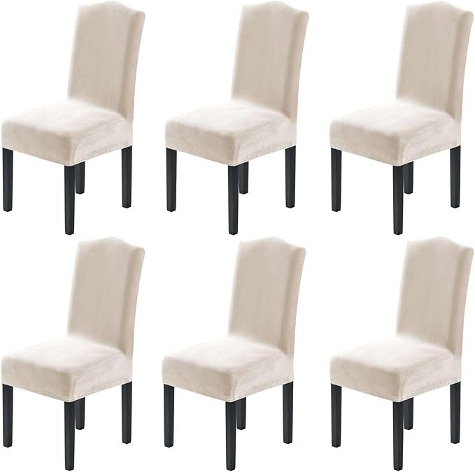 H.VERSAILTEX Dining Chair Covers Velvet Stretch Chair Covers for Dining Room ...