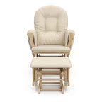 Storkcraft Premium Hoop Glider & Ottoman (Natural/Beige) — GREENGUARD Gold Certified Nursery Glider, Solid Wood Craftsmanship, Smooth-Gliding Nursery Chair and Ottoman, Award-Winning
