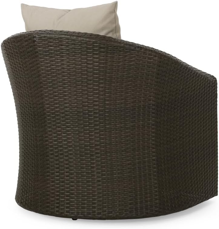 Saiveina Outdoor Aluminum Frame Wicker Swivel Chair (Old SKU N757P186009B)