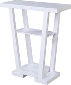 Convenience Concepts Newport V Console Table 31.5" - Modern Sofa Table with Storage Shelves, Narrow Entryway Hall Table for Living Room, Display Accent Table, White Faux Marble/White