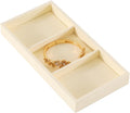 Dark Blue Jewelry Display Tray Ring Necklace Earring Bangle Organizer Multifunctional Storage Case for Jewelry Showcase (Long 3 Grids Tray(beige))