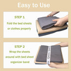 12 Pieces Bed Sheet Organizer Bands, Closet Organization Sheet Straps, Linen Labels Bedding Bands, Elastic Bed Sheet Storage Sheet Keepers （6PcsQueen 6PcsKing ）