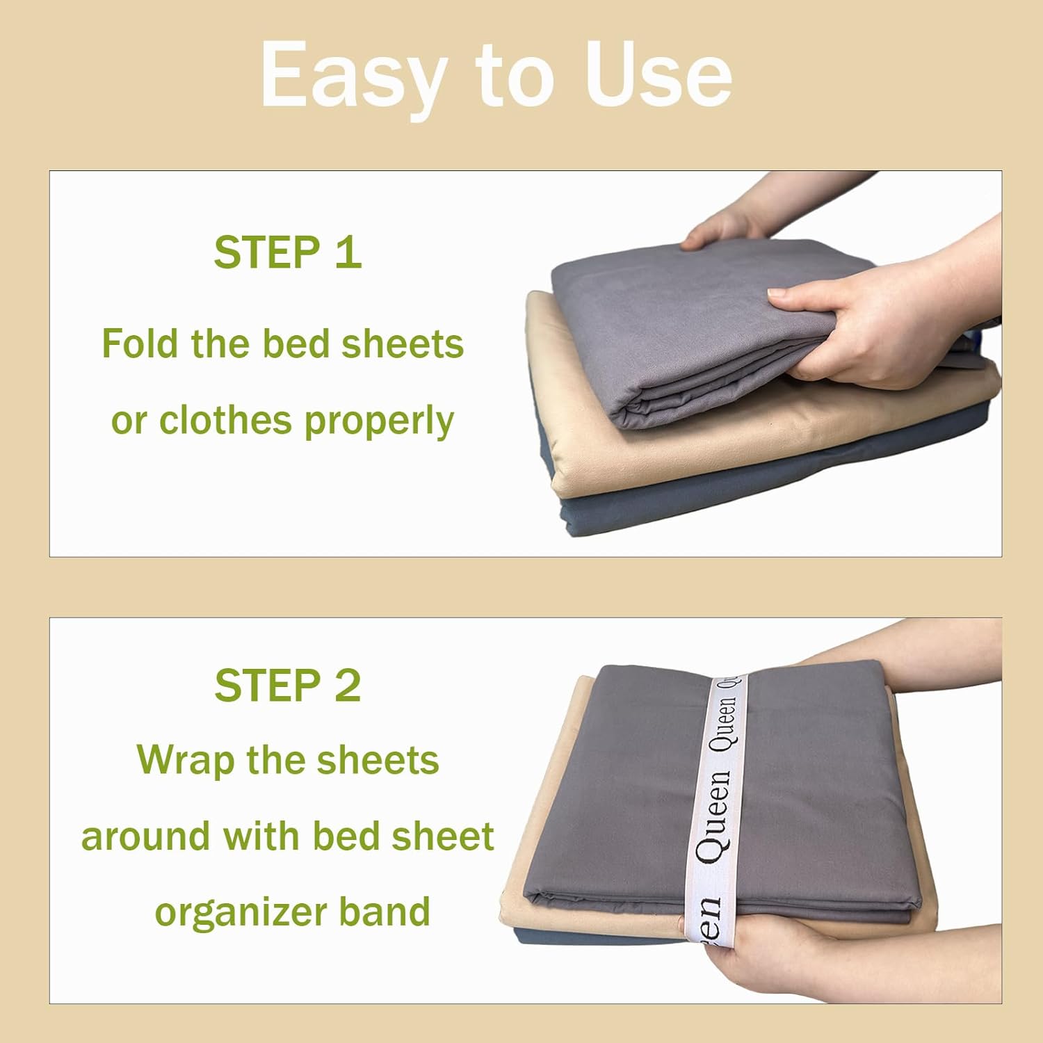 12 Pieces Bed Sheet Organizer Bands, Closet Organization Sheet Straps, Linen Labels Bedding Bands, Elastic Bed Sheet Storage Sheet Keepers （6PcsQueen 6PcsKing ）