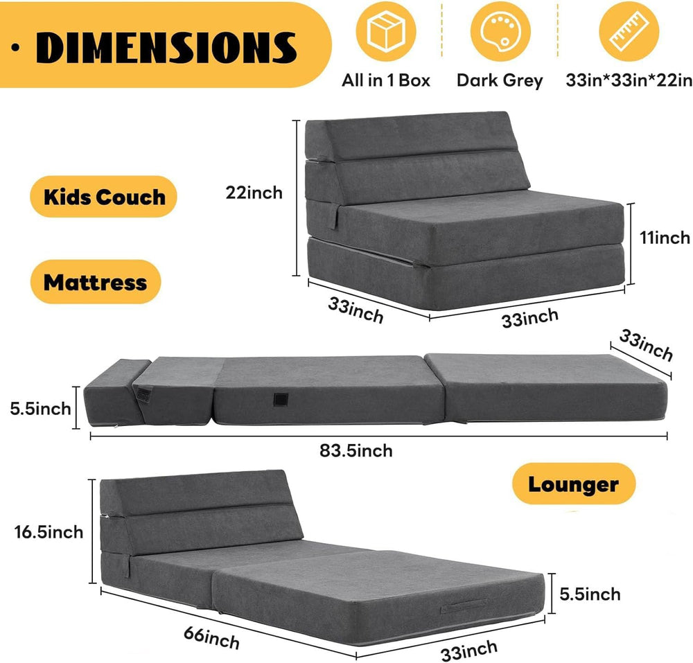 jela Foldable Sofa Bed Large Soft Foam Convertible Sleeper Chair Luxury Miss ...