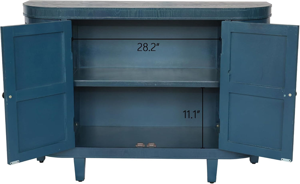 LKTART 47'' Buffet Sideboard Cabinet with Storage,Modern Curved Accen...