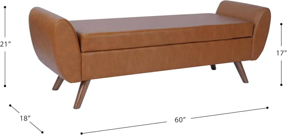 HomePop Modern Storage Bench with Wood Legs |Homepop Home Décor|Bench with St...