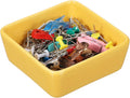 PATIKIL Square Paper Clip Holders, Ceramic Bowl Dish Clip Dispenser Organizer Desk Organizer Accessories for Office Desktop Decor Bobby Pin Binder Paper Clamp, Yellow
