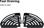 NearMoon Bathroom Shower Caddy 2 Pack, No Drill 304 Stainless Steel Shower Organizer with 2 Hooks (Corner Shelf, Matte Black)