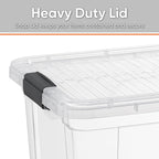Superio Storage Bins with Lids- 6 Pack, 6.6 Qt Clear Boxes for Organizing, Stackable Plastic Containers- BPA Free, Non-Toxic, Odor Free, Organizer for Home, Office, Dorm