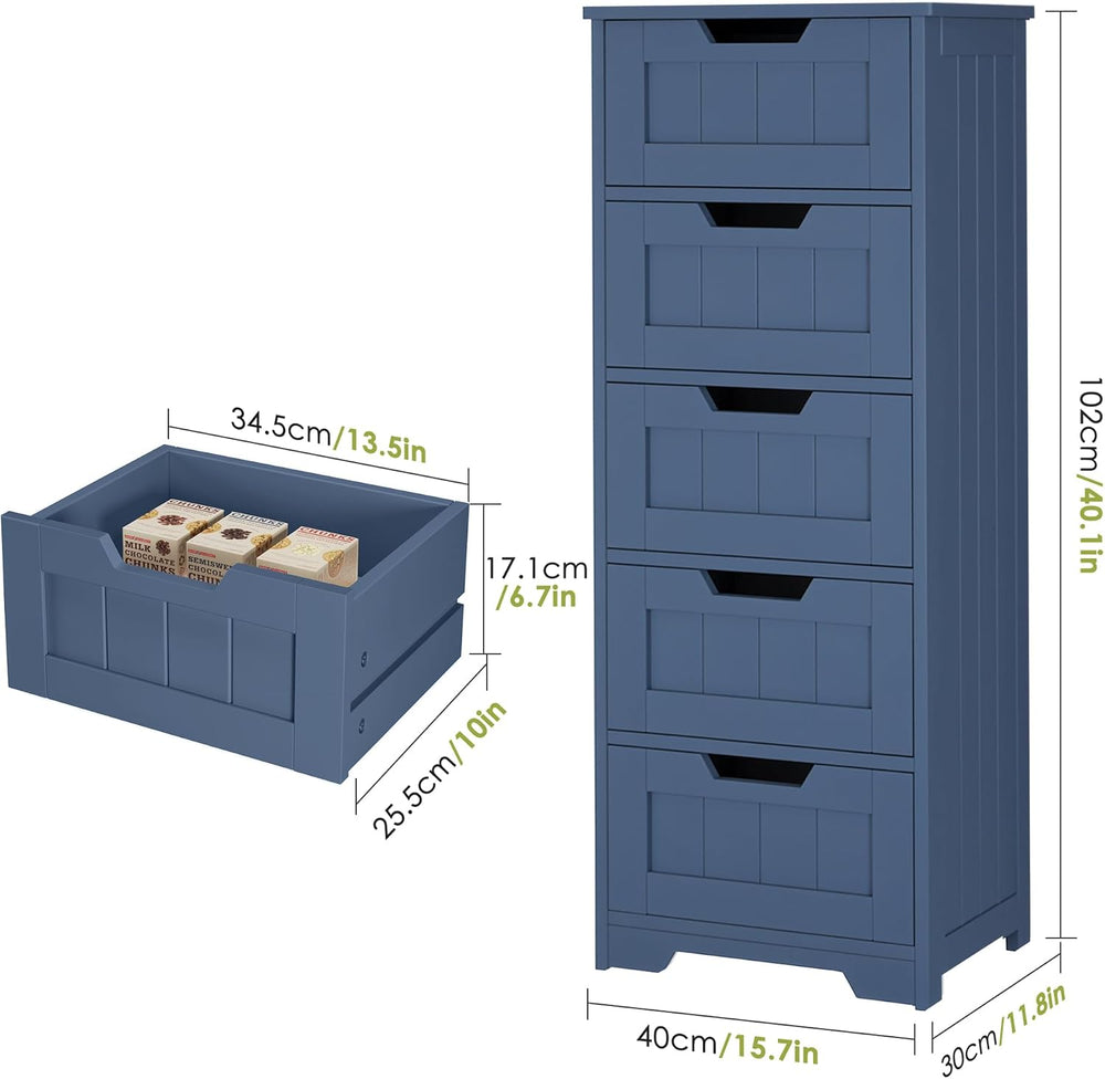 TTVIEW Bathroom Cabinet, Bathroom Storage Cabinet with 5 Drawers, Bathrooms O...