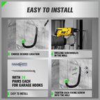 SWANLAKE Heavy Duty Garage Storage Utility Hooks, Utility Hooks for Garage Wall,Color Black (12PCS)