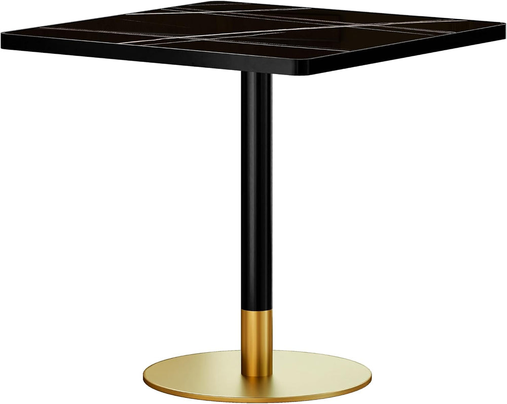 Henf 31.5'' Square Dining Tulip Table for 2 4, Modern Black Faux Marb...