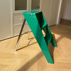 Home Folding Ladder Frame Indoor (Green) Multi Functional Thick Folding Ladder Stool Simple Creative Anti Slip Plastic Edge Table Ladder Frame