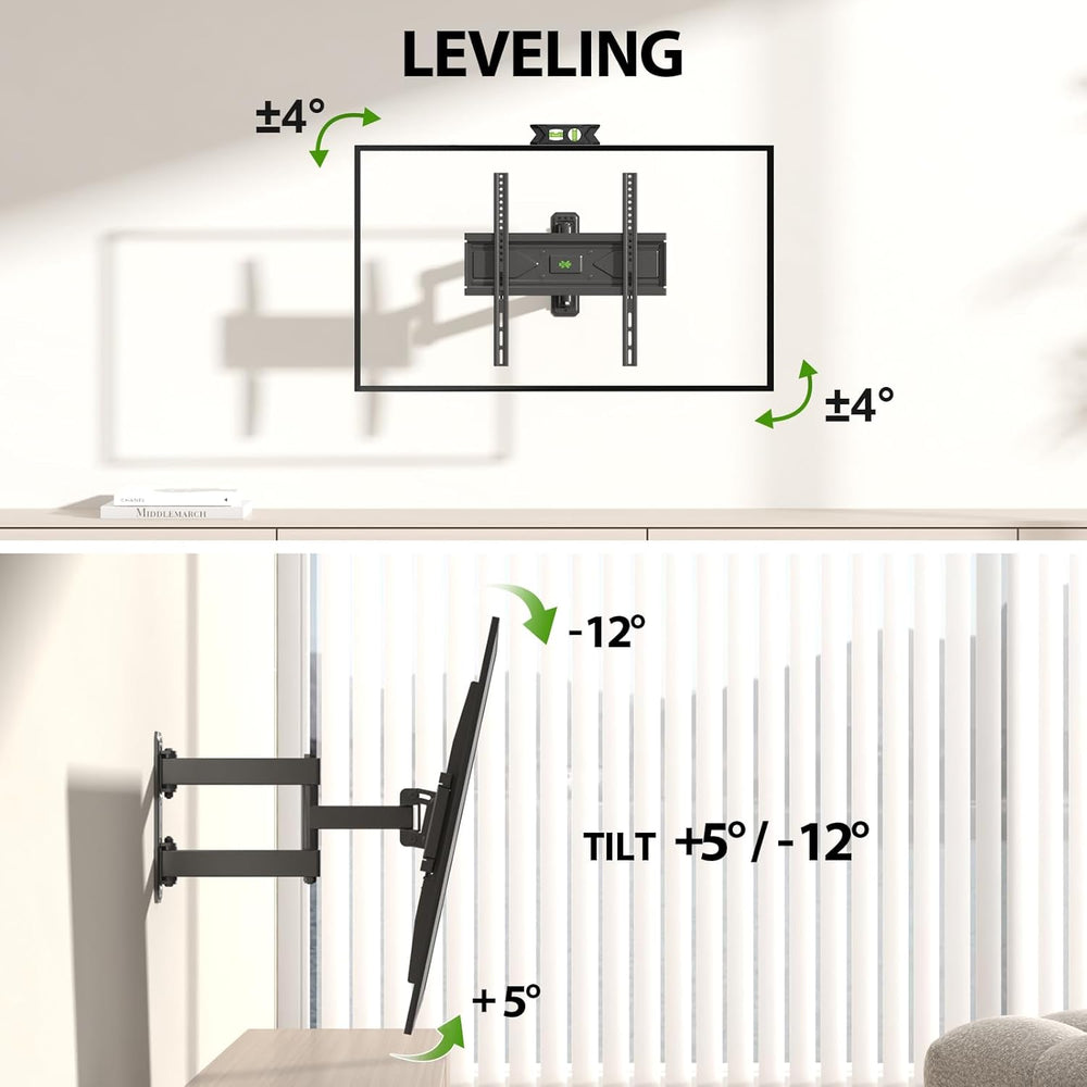 USX MOUNT Swivel TV Wall Mount for 26-60 Inch TVs up to 80 lbs, Single Articu...