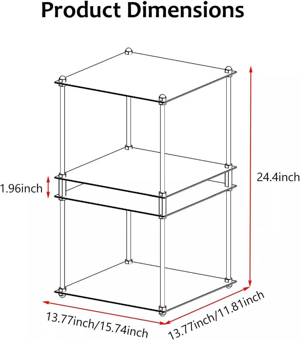2 Tier Stainless Steel Side Table,Modular Stainless Steel Shelving Unit, Meta...