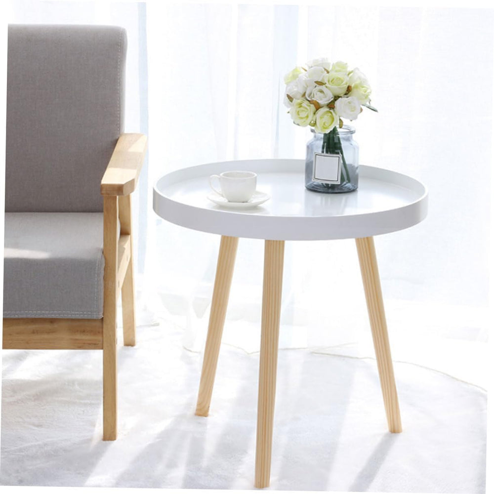 Nordic Style Mini Round Coffee Table White Small Corner Sofa Side Table Creat...