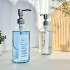 JASAI 2Pack 18OZ Glass Soap Dispenser with Rustproof 304 Stainless Steel Pump, Kitchen Soap Dispenser for Hands & Dishes (White)