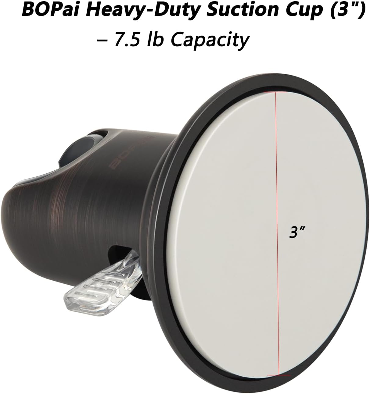 BOPai Suction Cup Shower Head Holder for Handheld Shower – No Drill, for Smooth Surfaces Only, Adjustable 20°, Oil Rubbed Bronze