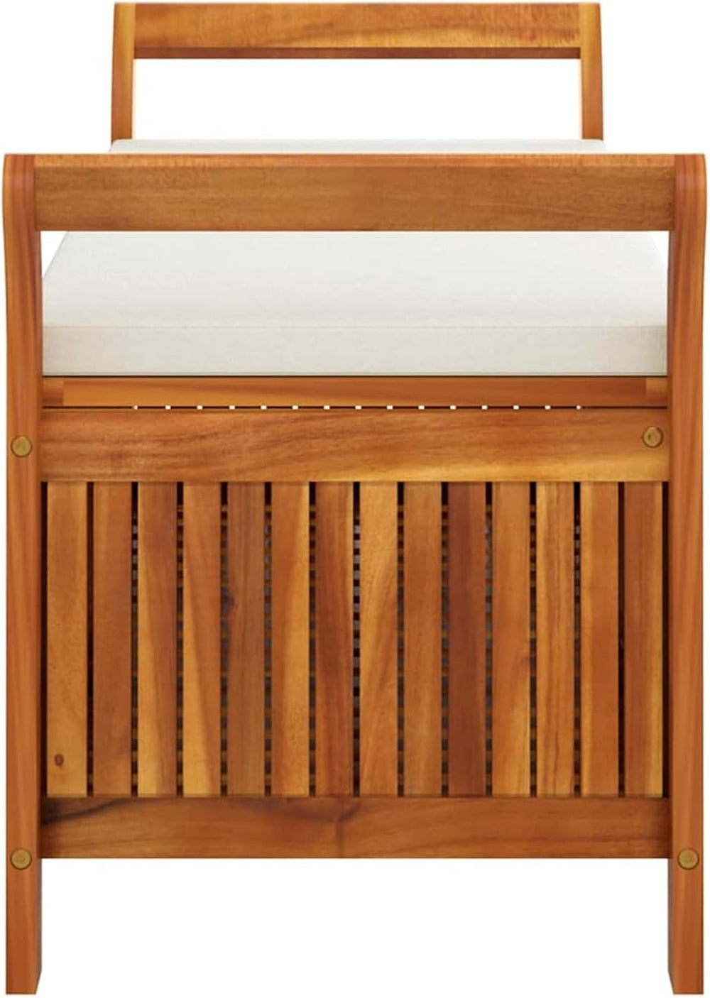 Gecheer Garden Storage Bench with Cushion, Solid Wood Acacia 126 cm Outdoor S...
