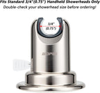 BOPai Suction Cup Shower Head Holder for Handheld Shower – No Drill, for Smooth Surfaces Only, Adjustable 20°, Brushed Nickel