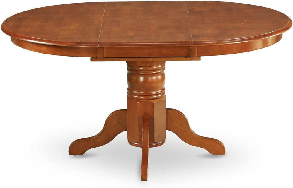 East West Furniture AVPL7-SBR-C 7 Piece Dining Table Set Consist of an Oval D...