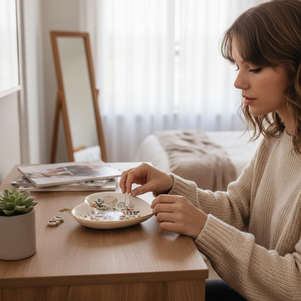 Singer Inspired Ring Dish, Ceramic Jewelry Tray for Music Fans, Birthday Gift for Girls Women, Gifts Idea for Christmas, Friendship Fun Presents, Trinket Rings Earrings Necklaces Key Decorative Dish