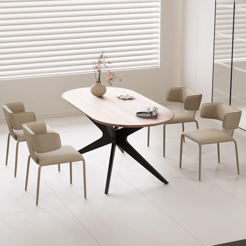 YOUNIKE Upholstered Dining Chair Single Premium Faux Leather Kitchen Dining R...
