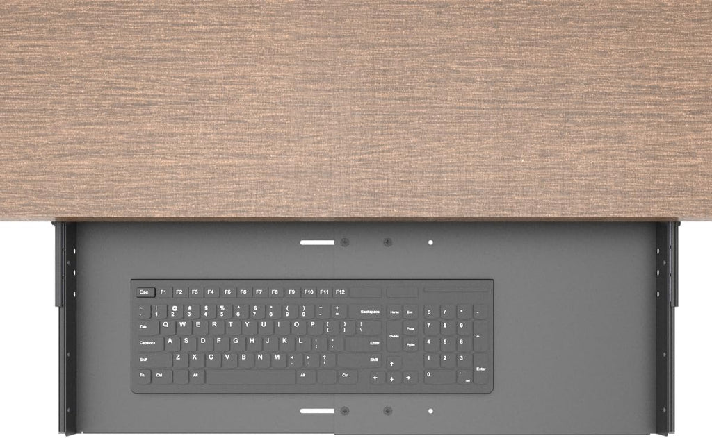 JINGCHENGMEI Sliding Keyboard Tray Under Desk, Pull-Out Keyboard and Mouse Tray, 27 x 9.8 inches Large Platform Slide-Out Computer Drawer for Typing, Metal, Black