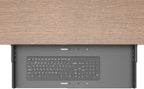 JINGCHENGMEI Sliding Keyboard Tray Under Desk, Pull-Out Keyboard and Mouse Tray, 27 x 9.8 inches Large Platform Slide-Out Computer Drawer for Typing, Metal, Black