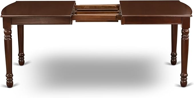 East West Furniture DOML7-MAH-LC 7 Piece Dining Room Table Set Consist of a Rectangle Wooden Table with Butterfly Leaf and 6 Faux Leather Kitchen Dining Chairs, 42x78 Inch, Mahogany