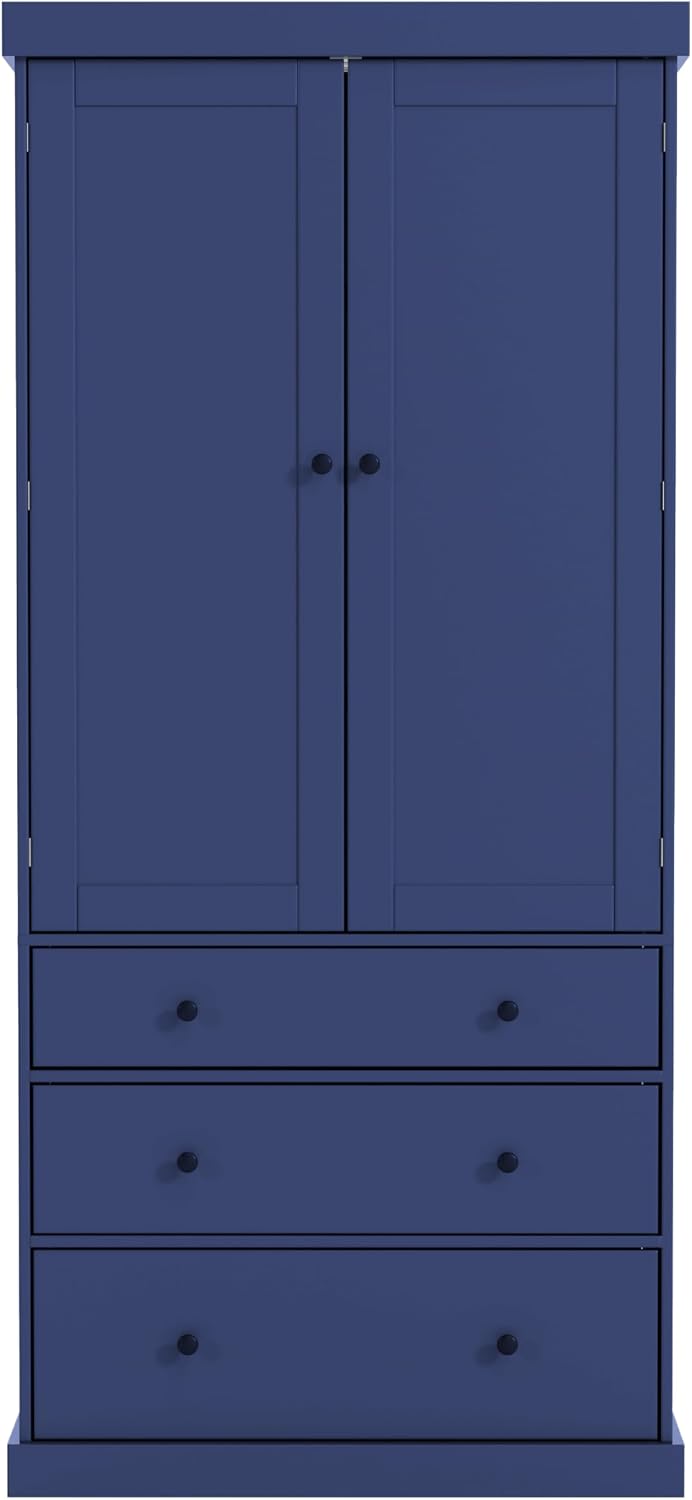 Tall Kitchen Pantry Cabinet Wood Freestanding Large Cupboard with 3 Drawers, ...
