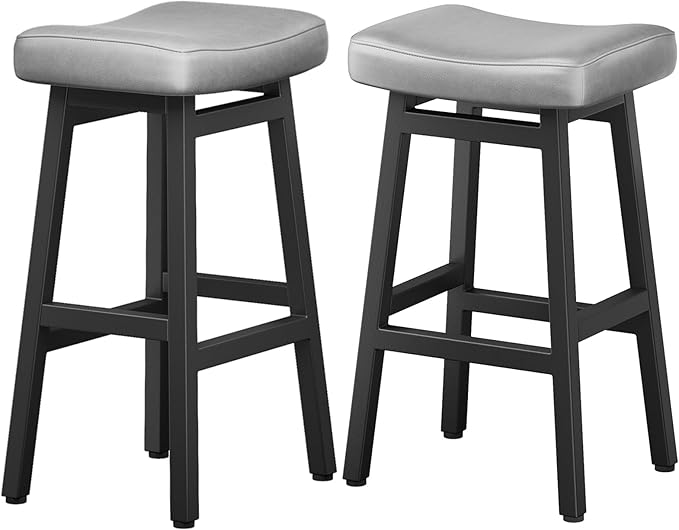 29 Inches Bar Stools Set of 2, Bar Height Barstools for Home Counter, Blackle...