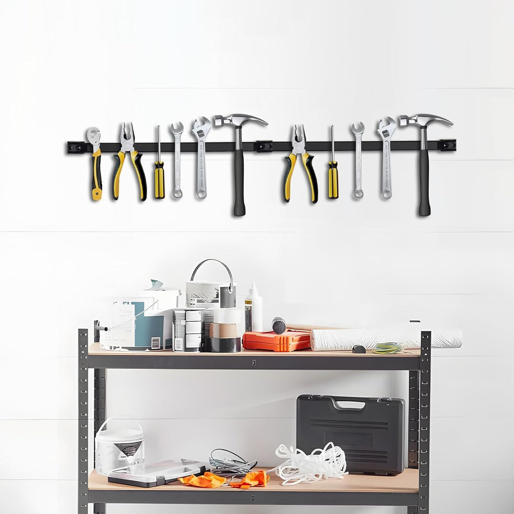 16" Magnetic Tool Holder, 10 Packs Magnetic Storage Strips Magnet Bar PVC Coated for Garage Tool Organizer Mounted Hanging Strip,Heavy Duty of Holder Easy to Install