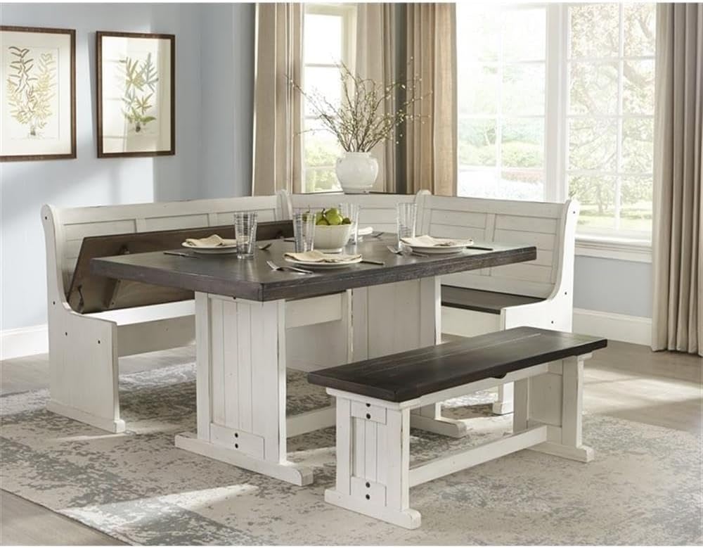 Pemberly Row 4-Pieces Dining Set Wood, Rectangular in Brown (36" H x 75&...