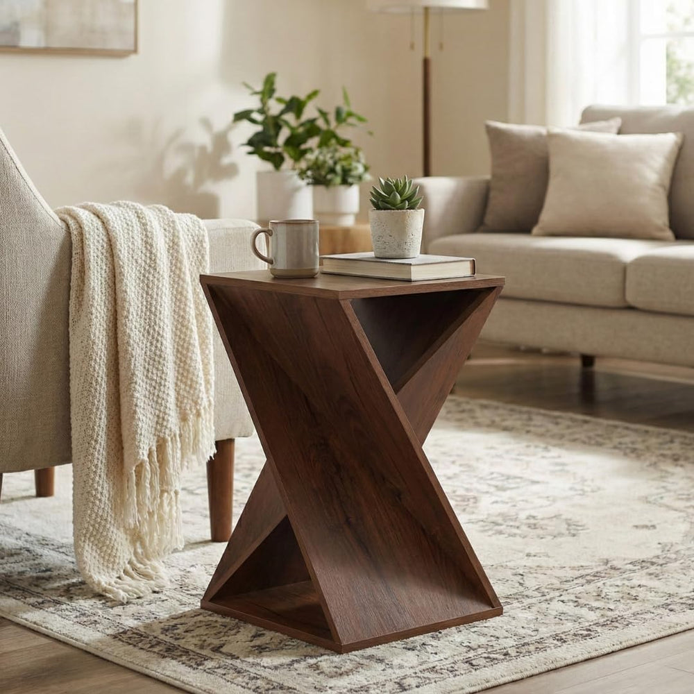 Modern One-of-a-Kind Twisted End Table, Farmhouse Side Table, Farmhouse, Livi...