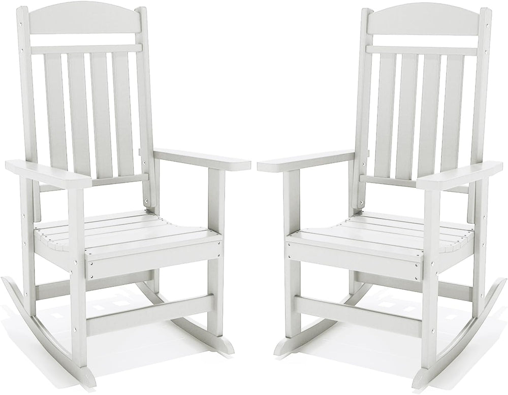 NAVINE Outdoor Rocking Chairs Set of 2, Oversized High Back Patio Rocking Cha...