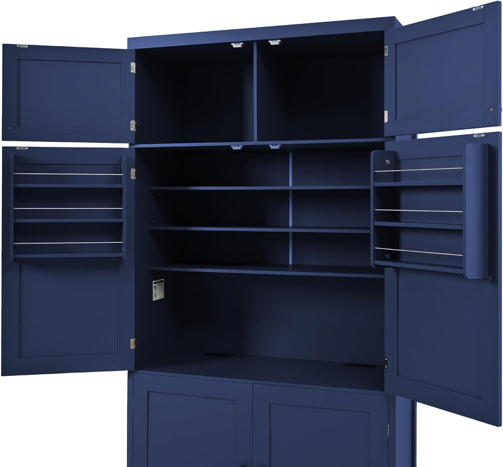 LUMISOL Tall Kitchen Pantry Cabinet with Drawers, 80.1" Freestanding Cup...