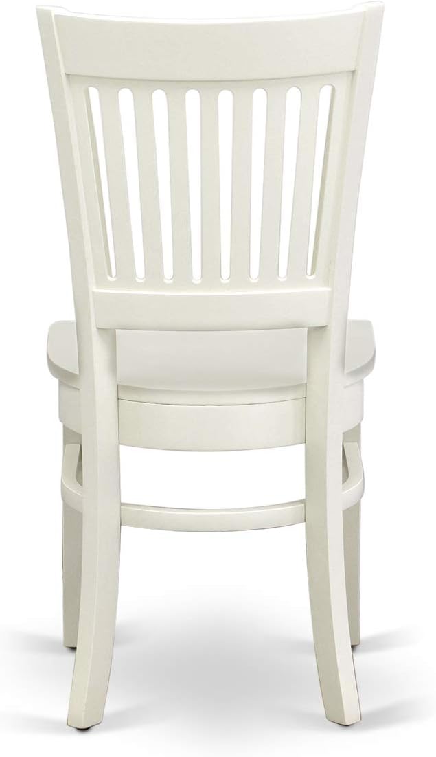 East West Furniture VAVA7-LWH-W 7 Piece Dining Room Table Set Consist of an Oval Kitchen Table with Butterfly Leaf and 6 Dining Chairs, 40x76 Inch, Linen White