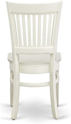 East West Furniture VAVA5-LWH-W 5 Piece Dining Room Furniture Set Includes an Oval Kitchen Table with Butterfly Leaf and 4 Dining Chairs, 40x76 Inch, Linen White