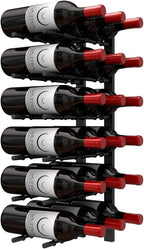 Ultra Wine Racks Wall Mounted Label-Out Wine Racks (2 Foot 3 Deep, Matte Black, 18 Wine Bottles) - Modern Metal Wine Storage, Modular Design for Home Bar, Kitchen, Dining Rooms, & Wine Cellars