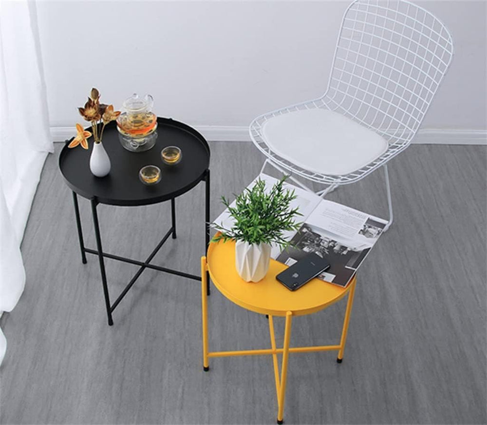 Nordic Iron Small Coffee Table Foldable Gold Color Simple Sofa Side Living Ro...