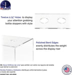 Marketing Holders Wine Bottle Topper Liquor Pourer Display Stand 12 Slot Rack .75 Inch Wide Holes Clear Acrylic 2 Tier Riser 11.75 Inch Wide by 4.75 Inch Deep Retail Countertop Showcase